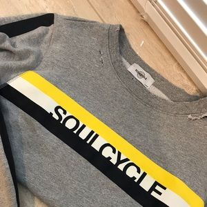 Cropped distressed SoulCycle sweater
